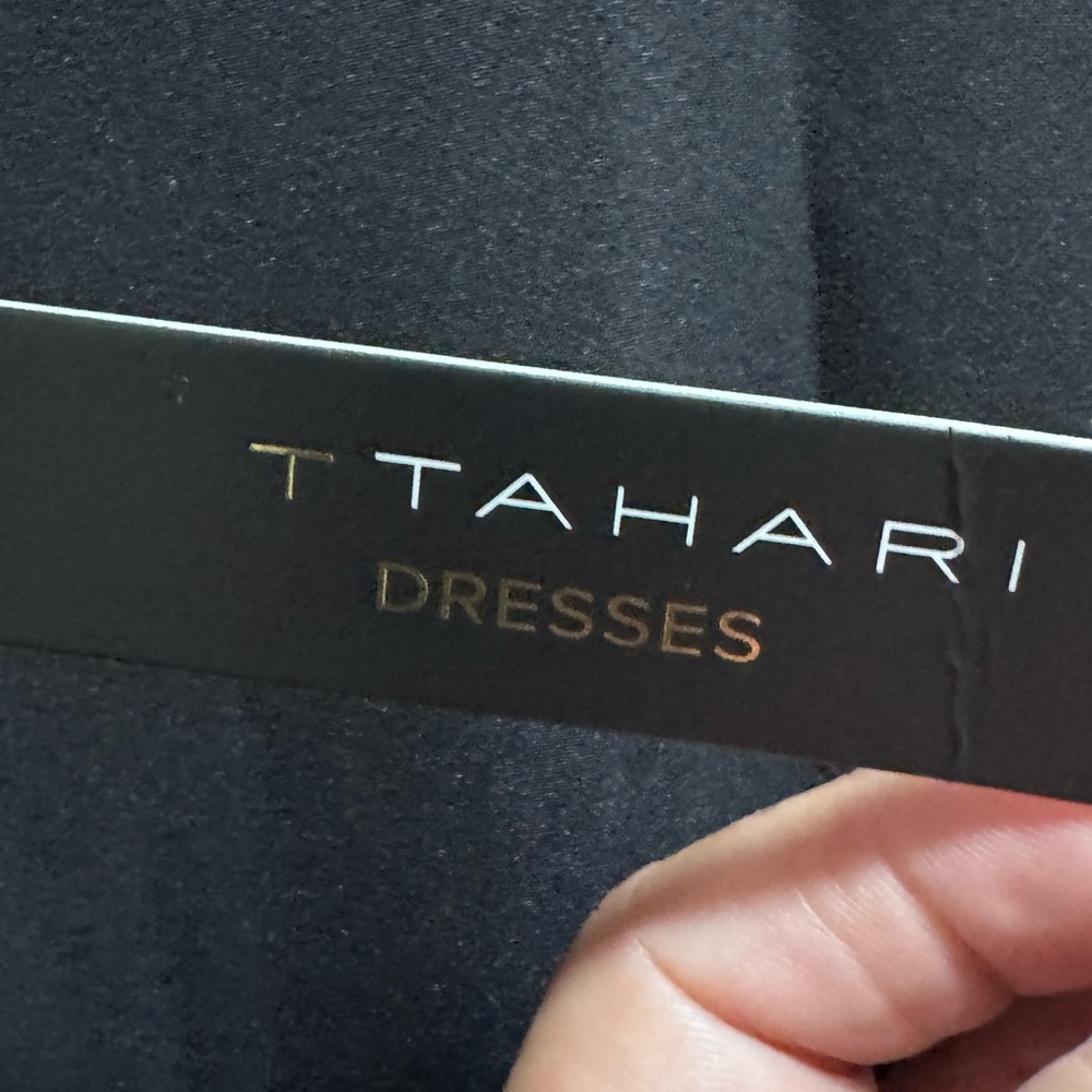 Tahari Black Midi Dress with Gold Accents - Picture 3 of 4